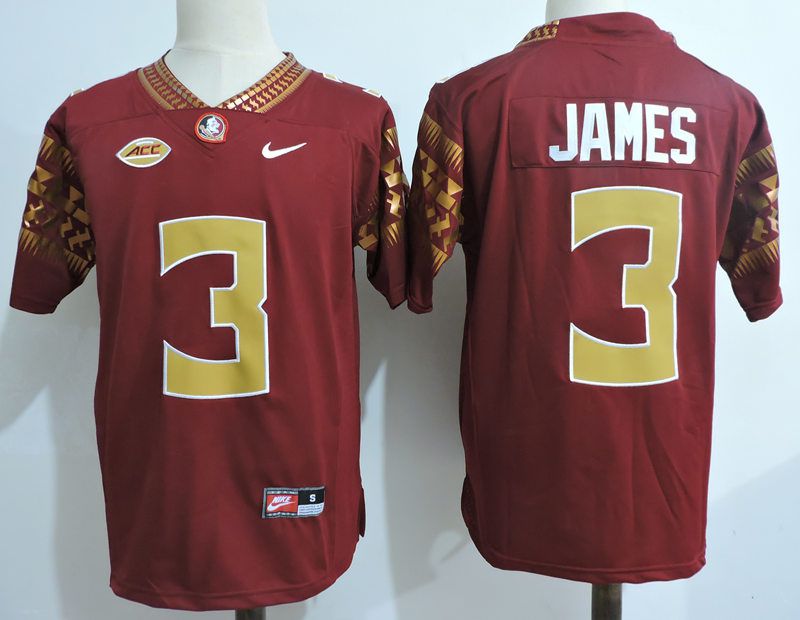 Men Florida State Seminoles FSU #3 James Red 2024 Nike Vapor NCAA Jersey->ncaa teams->NCAA Jersey